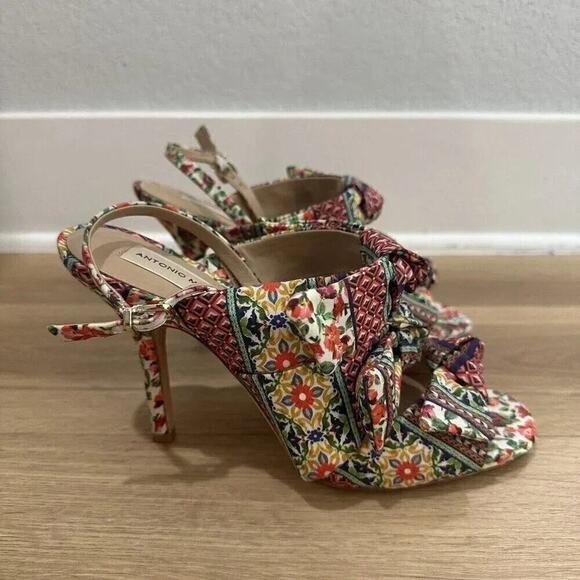 Antonio Melani Vilada Triple Bow Floral Heels Womens Size 9.5 Multicolor Summer - Picture 9 of 12